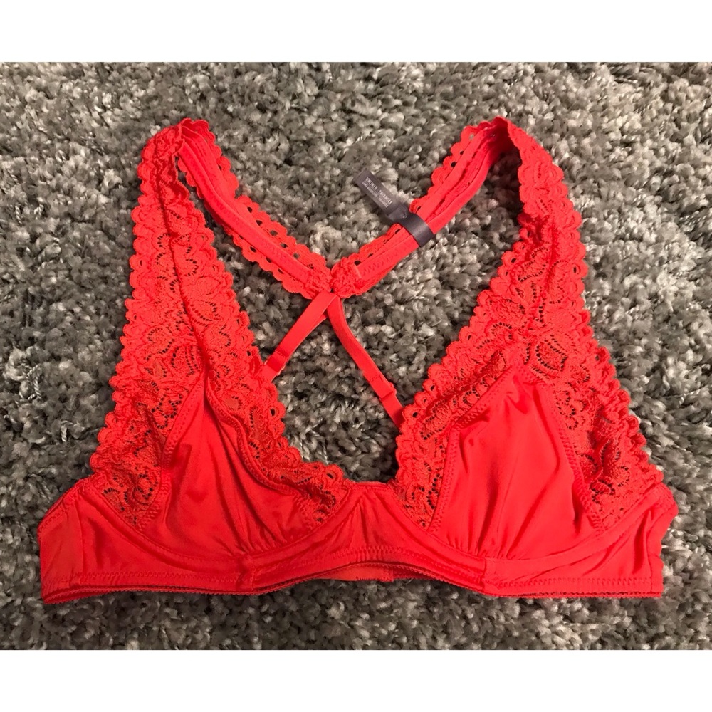 NWT Aerie Super Soft Lace Red Shoulder Bra - Picture 4 of 8